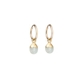Tiny Tumbled Gemstone Hoop Earrings - JUNE, Moonstone - Decadorn