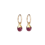 Ruby Tiny Tumbled Hoop Earrings | Energy (Gold)