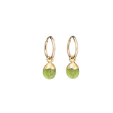 Peridot Tiny Tumbled Hoop Earrings | Wellbeing (Gold)