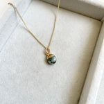 Tiny Tumbled Gemstone Necklace - MAY, Emerald - Decadorn