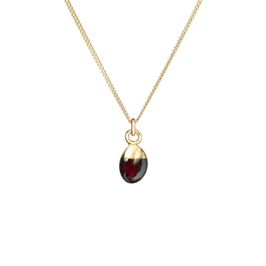 
            
                Load image into Gallery viewer, Tiny Tumbled Gemstone Necklace - JANUARY, Garnet - Decadorn
            
        