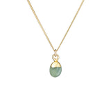 Tiny Tumbled Gemstone Necklace -  Aquamarine - Decadorn