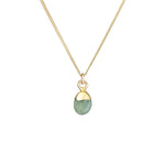Tiny Tumbled Gemstone Necklace -  Aquamarine - Decadorn