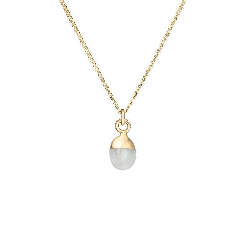 
            
                Load image into Gallery viewer, June Birthstone | Moonstone Tiny Tumbled Necklace (Gold Plated)
            
        