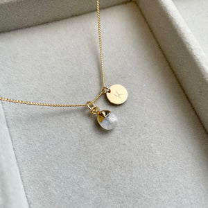 
            
                Load image into Gallery viewer, June Birthstone | Moonstone Tiny Tumbled Necklace (Gold Plated)
            
        
