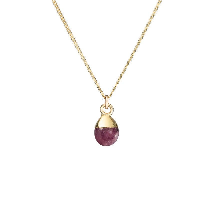 Ruby Tiny Tumbled Necklace | Energy (Gold)