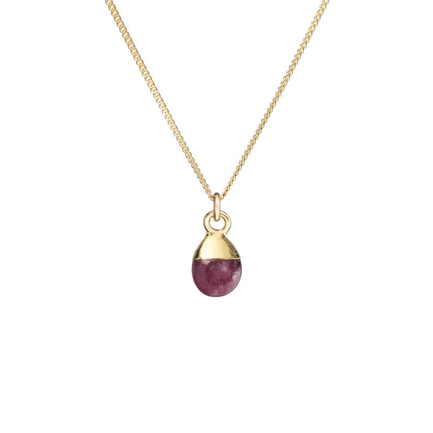 Ruby Tiny Tumbled Necklace | Energy (Gold Plated)