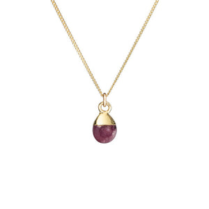 
            
                Load image into Gallery viewer, Ruby Tiny Tumbled Necklace | Energy (Gold)
            
        