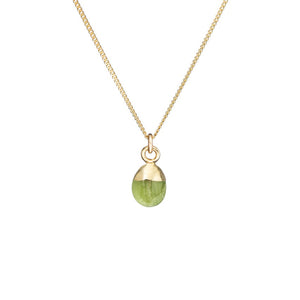 
            
                Load image into Gallery viewer, Tiny Tumbled Gemstone Necklace - AUGUST, Peridot - Decadorn
            
        