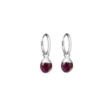 Ruby Tiny Tumbled Hoop Earrings | Energy (Silver)