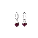 Ruby Tiny Tumbled Hoop Earrings | Energy (Silver)
