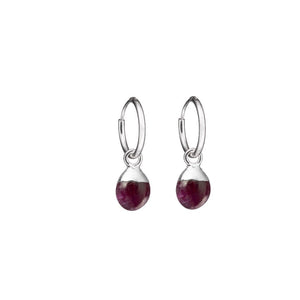 
            
                Load image into Gallery viewer, Ruby Tiny Tumbled Hoop Earrings | Energy (Silver)
            
        