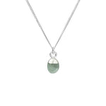 Tiny Tumbled Gemstone Necklace - Silver -  Aquamarine - Decadorn
