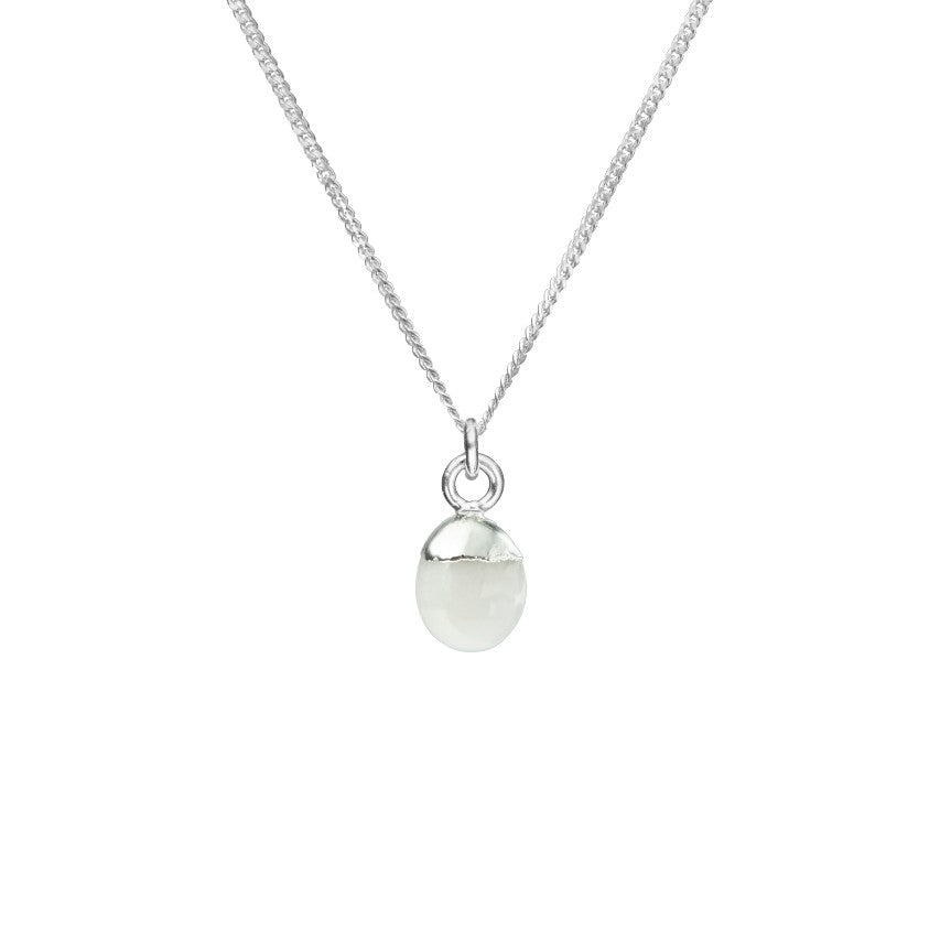 Load image into Gallery viewer, Tiny Tumbled Gemstone Necklace - Silver - JUNE, Moonstone - Decadorn

