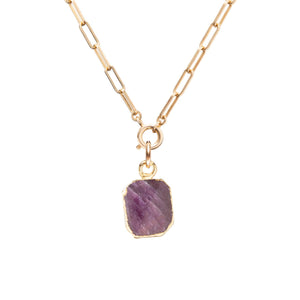 Ruby Gem Slice Chunky Chain Necklace | Energy (Gold)