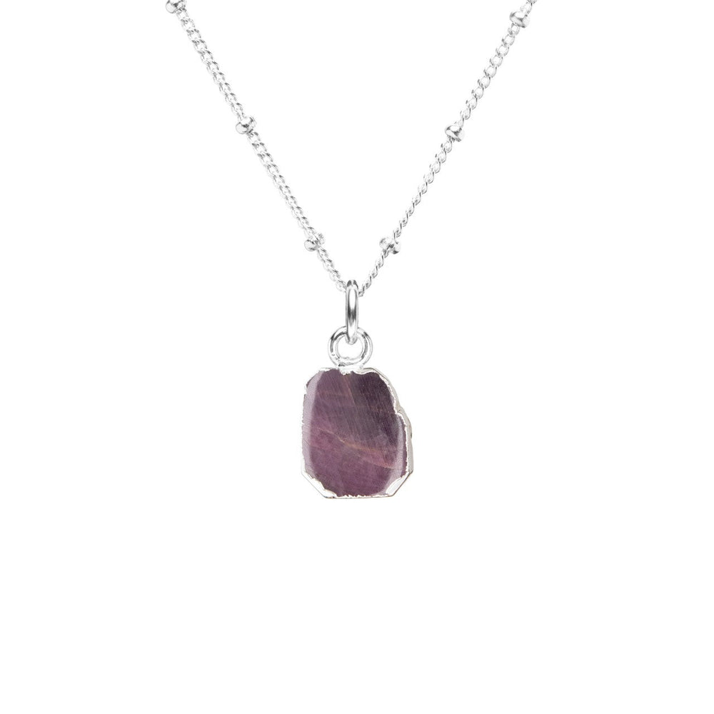 
            
                Load image into Gallery viewer, Ruby Gem Slice Necklace | Energy (Silver)
            
        