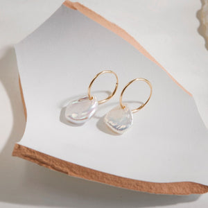 Freshwater Pearl Hoop Earrings (Gold)
