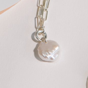 Freshwater Pearl Chunky Chain Necklace (Sterling Silver)