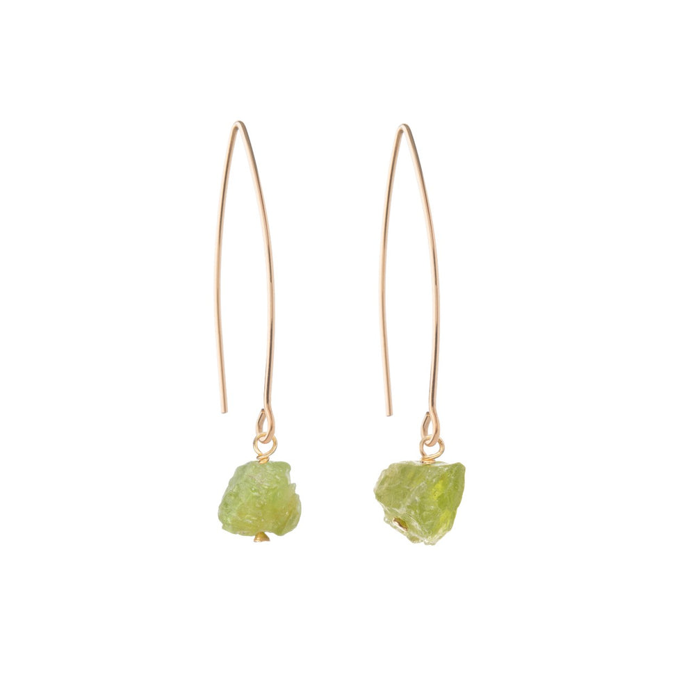 
            
                Load image into Gallery viewer, August Birthstone | Peridot Threaded Dropper Earrings (Gold)
            
        