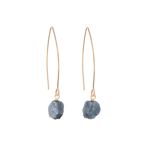 
            
                Load image into Gallery viewer, September Birthstone | Sapphire Threaded Dropper Earrings (Gold)
            
        