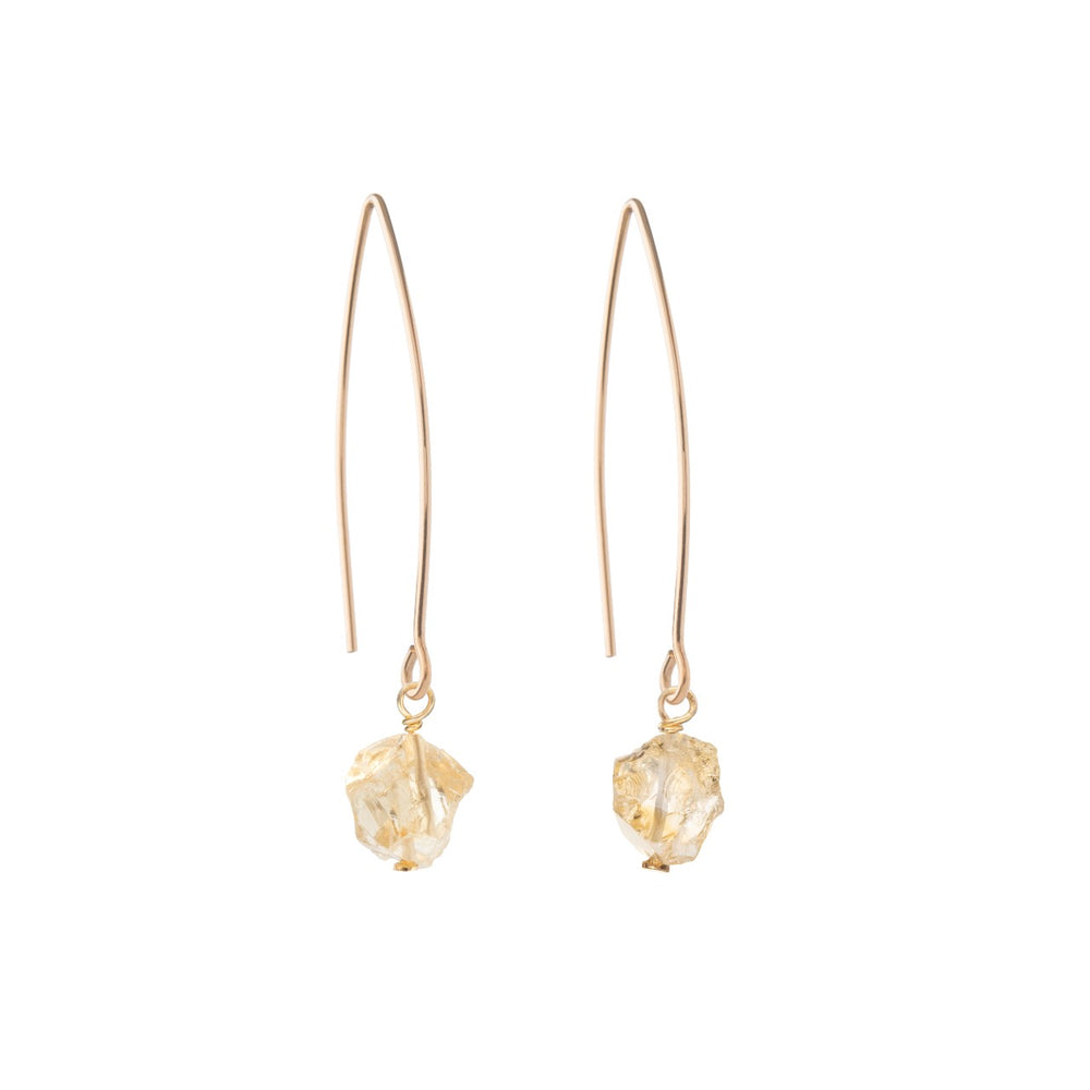 
            
                Load image into Gallery viewer, November Birthstone | Citrine Threaded Dropper Earrings (Gold)
            
        