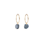 September Birthstone | Sapphire Threaded Hoop Earrings (Gold)