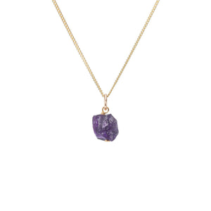 Amethyst Threaded Necklace | Calming (Gold)