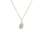 April Birthstone | Herkimer Diamond Threaded Necklace (Gold Plated)