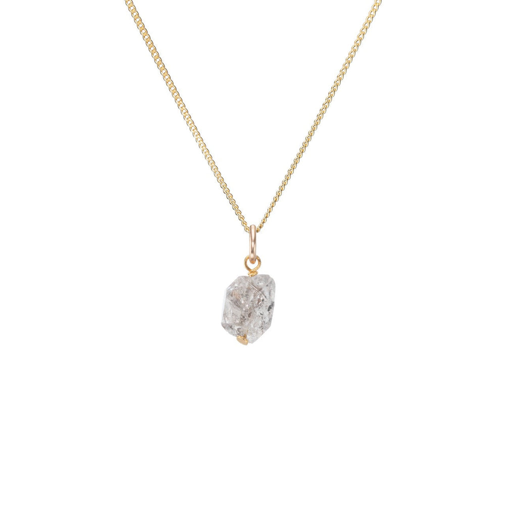 Herkimer Diamond Threaded Necklace | Strength (Gold)