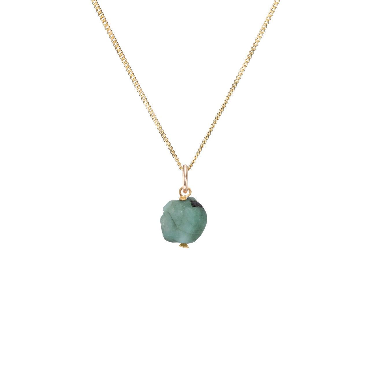 Emerald Threaded Necklace | Hope (Gold Plated)