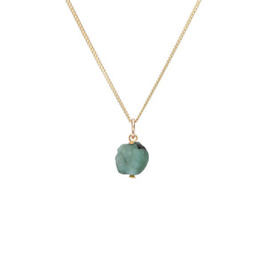 May Birthstone | Emerald Threaded Necklace (Gold)