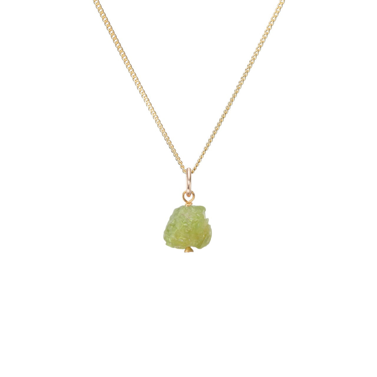August Birthstone | Peridot Threaded Necklace (Gold)