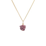 October Birthstone | Pink Tourmaline Necklace | Threaded | Gold | Decadorn