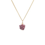 Pink Tourmaline Necklace | Threaded | Gold | Decadorn
