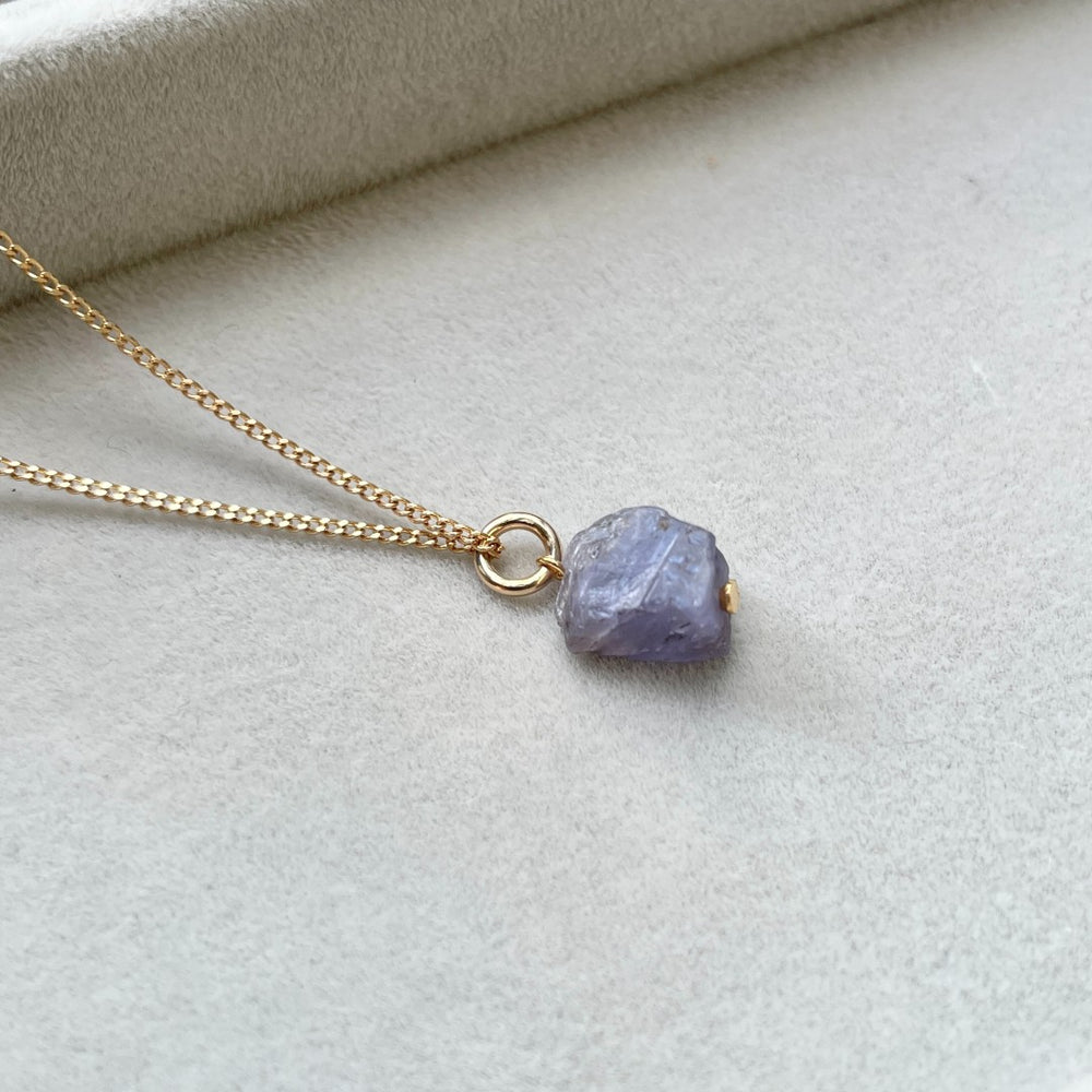 
            
                Load image into Gallery viewer, December Birthstone | Tanzanite Threaded Necklace (Gold)
            
        