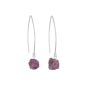 
            
                Load image into Gallery viewer, Ruby Threaded Dropper Earrings  | Energy (Silver)
            
        