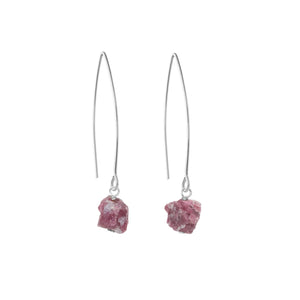 
            
                Load image into Gallery viewer, October Birthstone | Pink Tourmaline Dropper Earrings | Threaded | Silver | Decadorn
            
        