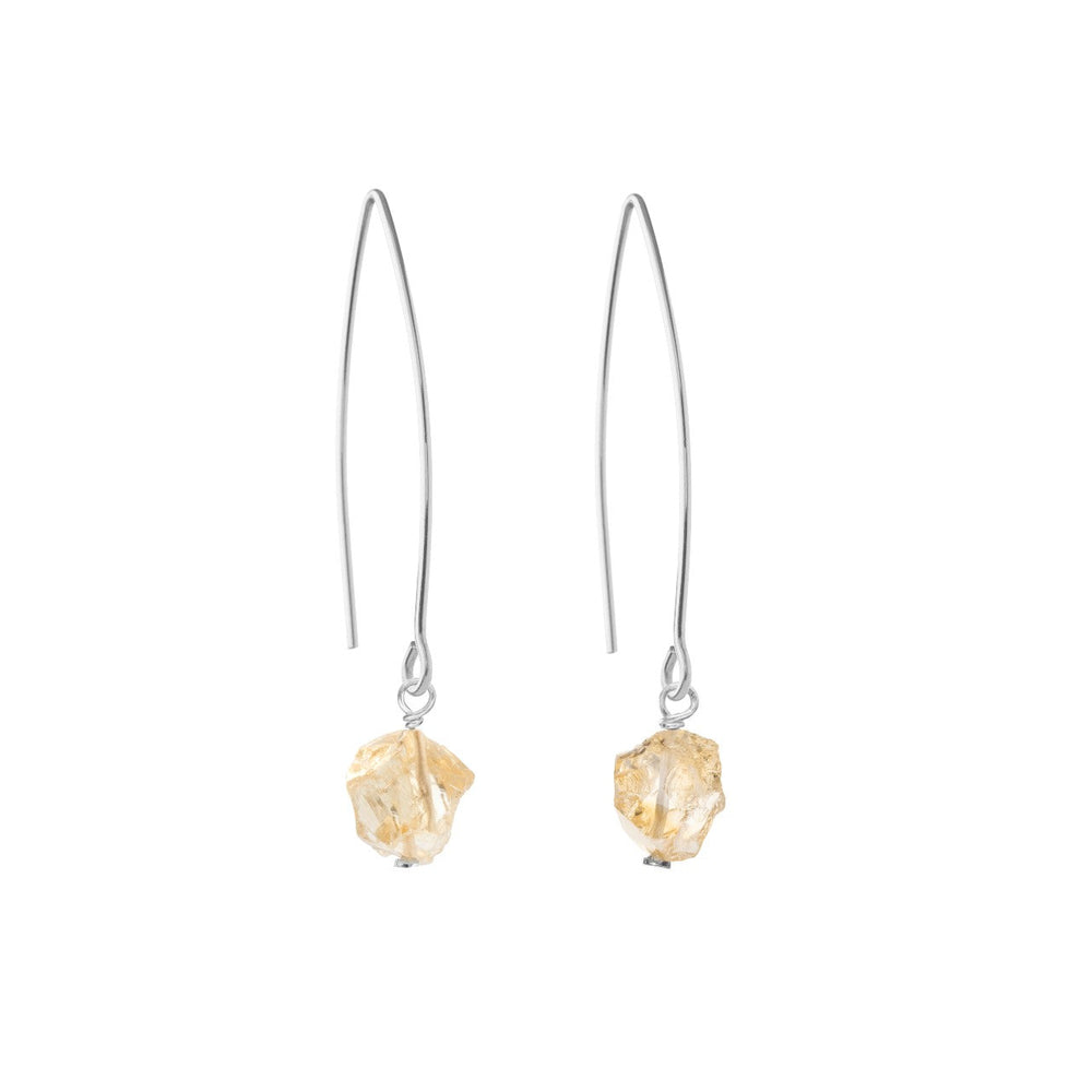 
            
                Load image into Gallery viewer, Citrine Threaded Dropper Earrings | Success (Silver)
            
        