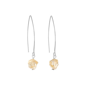 
            
                Load image into Gallery viewer, Citrine Threaded Dropper Earrings | Success (Silver)
            
        