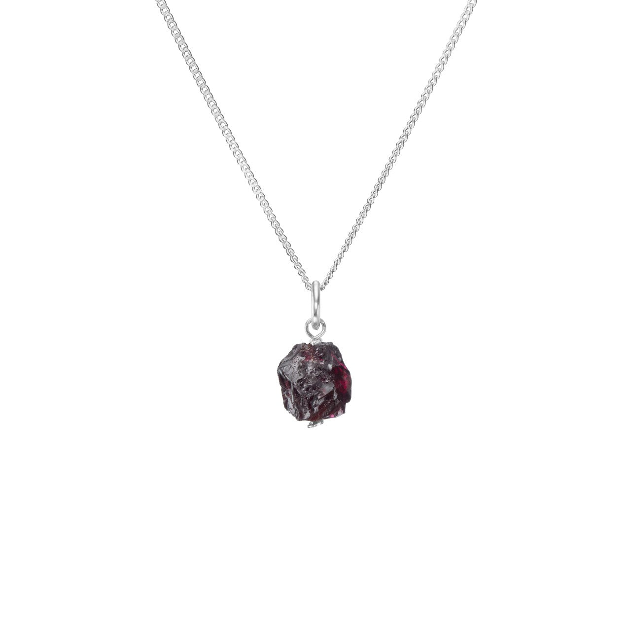 January Birthstone | Garnet Necklace | Threaded | Silver | Decadorn