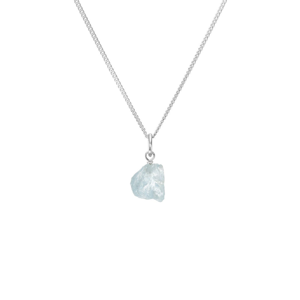 Aquamarine Threaded Necklace | Serenity (Silver)