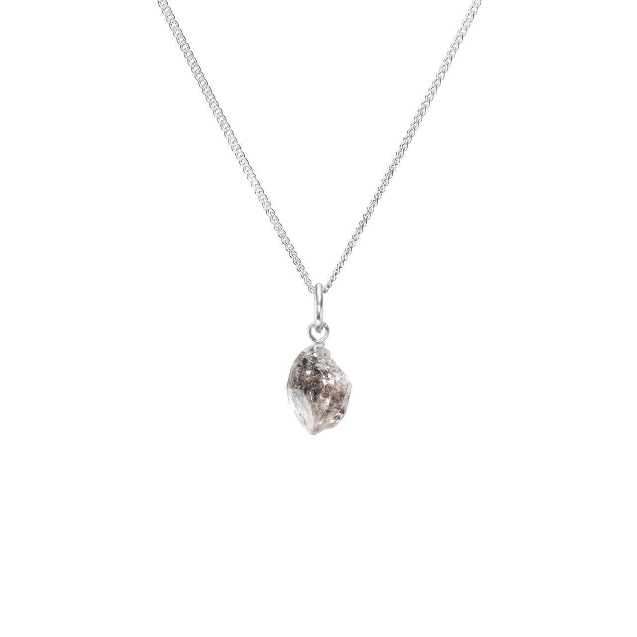 Herkimer Diamond Threaded Necklace | Strength (Sterling Silver)