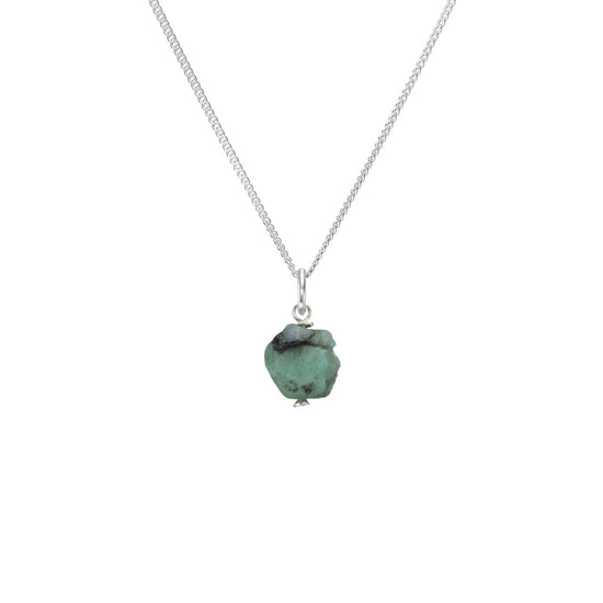 Emerald Threaded Necklace | Hope (Sterling Silver)