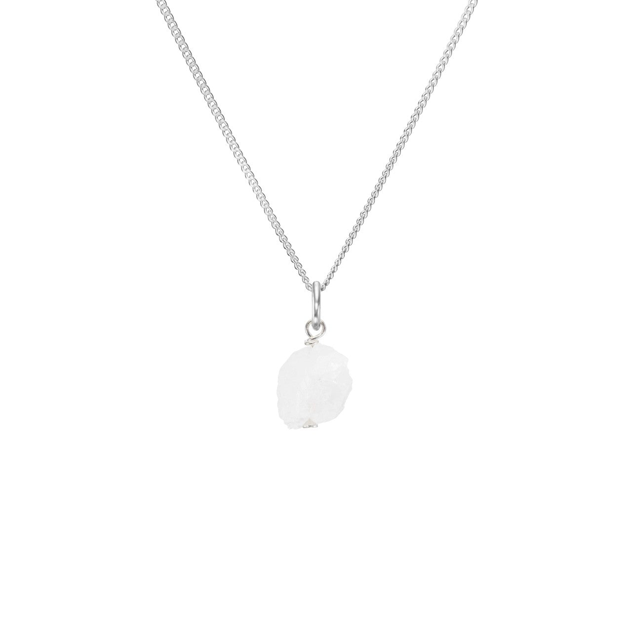 June Birthstone | Moonstone Threaded Necklace (Silver)