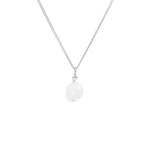 June Birthstone | Moonstone Threaded Necklace (Silver)
