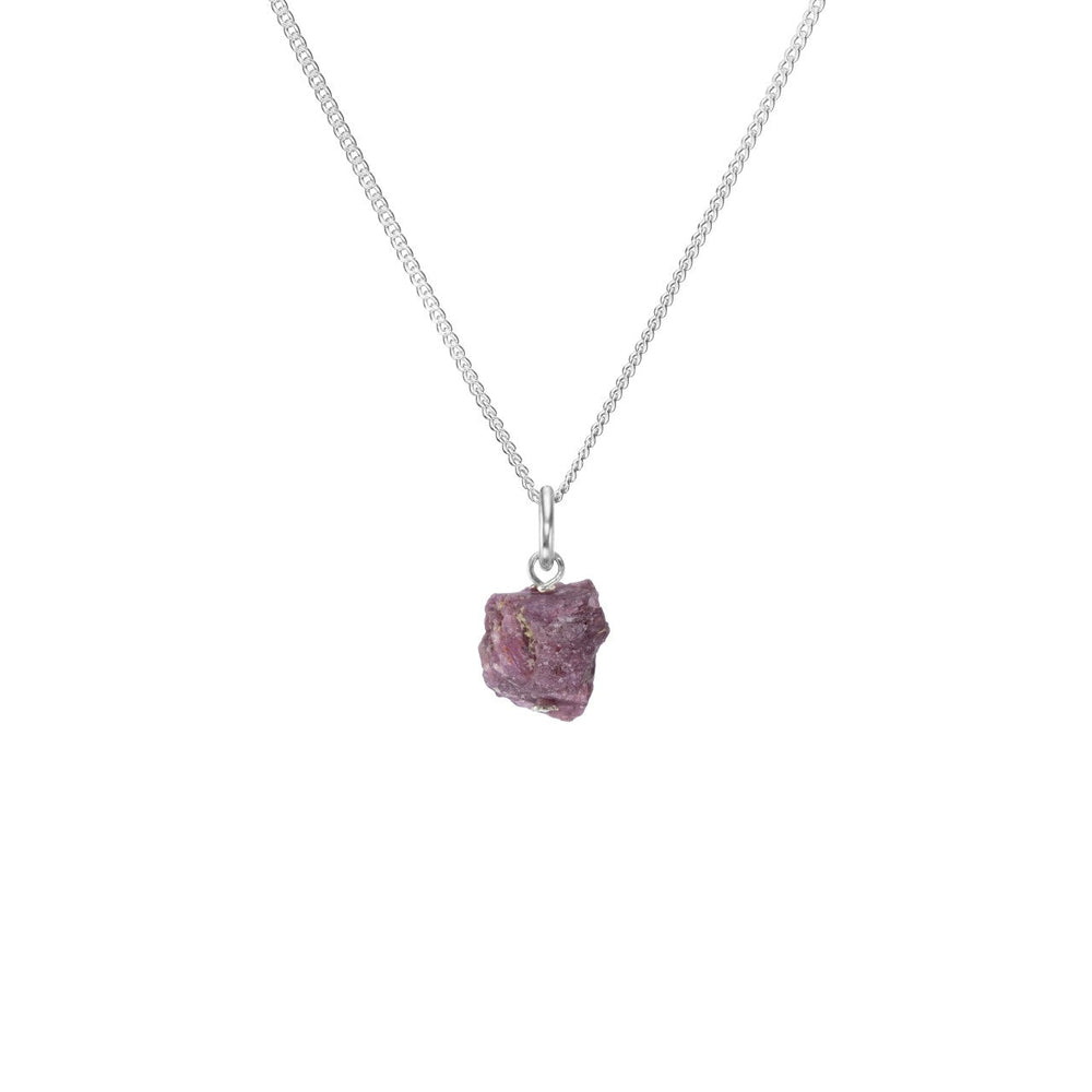 Ruby Threaded Necklace  | Energy (Silver)