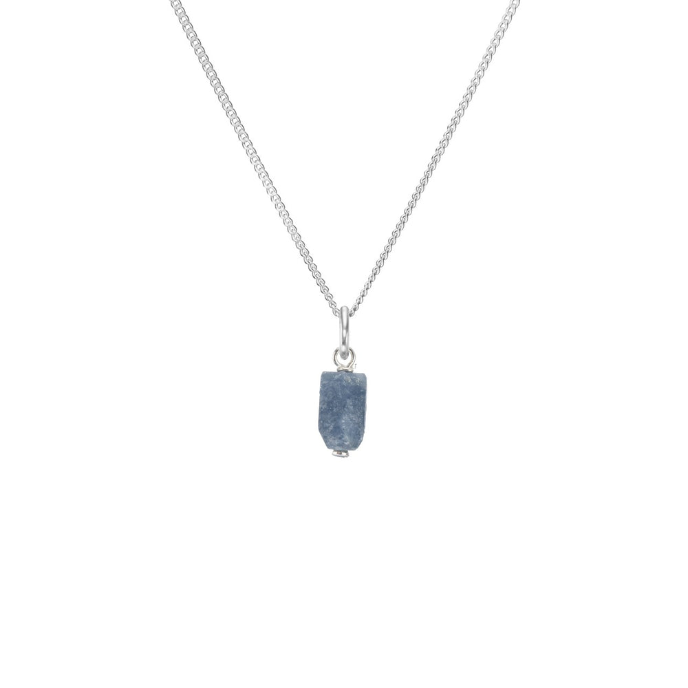 September Birthstone | Sapphire Threaded Necklace (Silver)