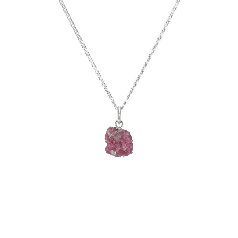 October Birthstone | Pink Tourmaline Necklace | Threaded | Silver | Decadorn