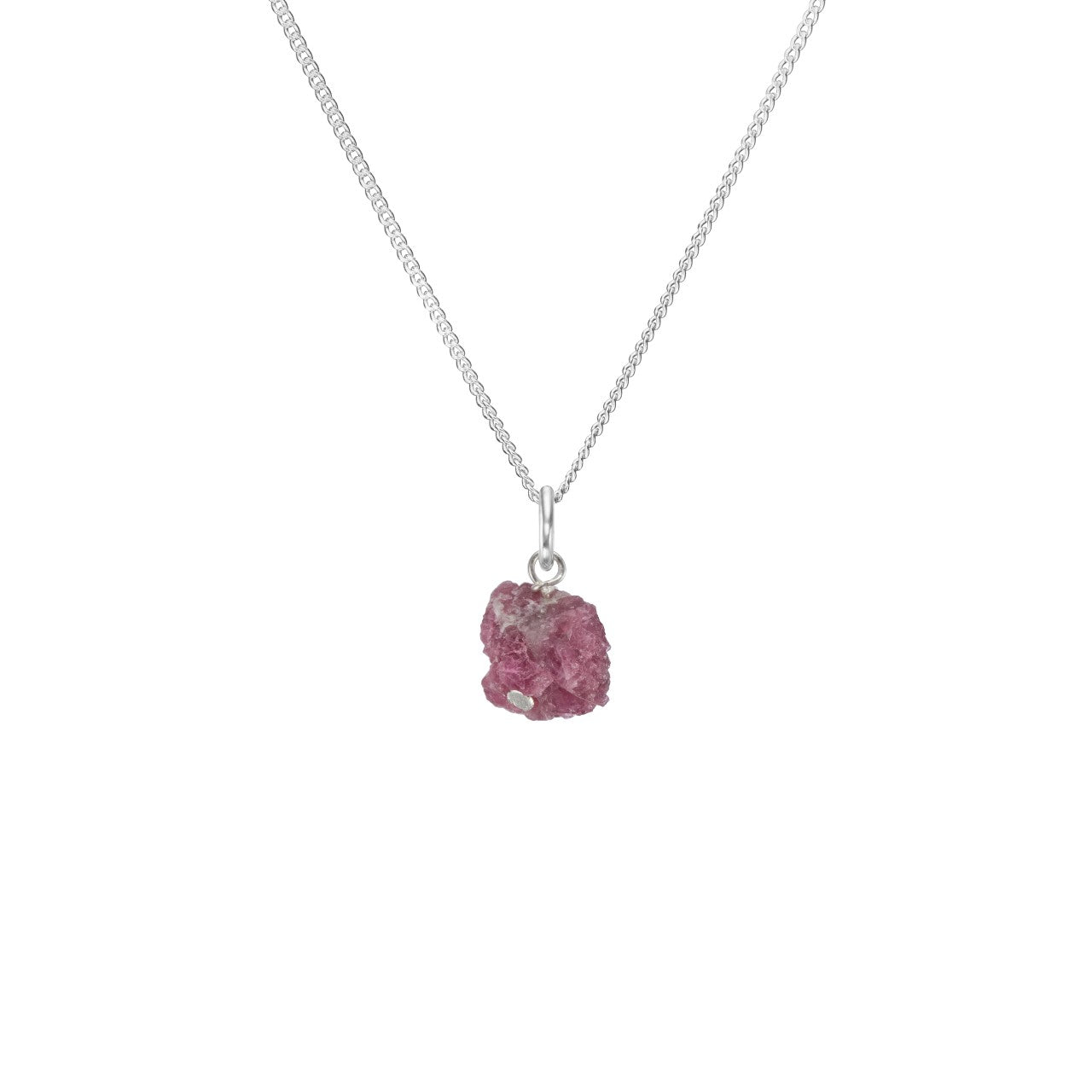 October Birthstone | Pink Tourmaline Necklace | Threaded | Silver | Decadorn