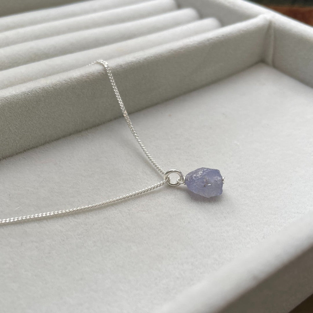 
            
                Load image into Gallery viewer, Tanzanite Threaded Necklace (Silver)
            
        